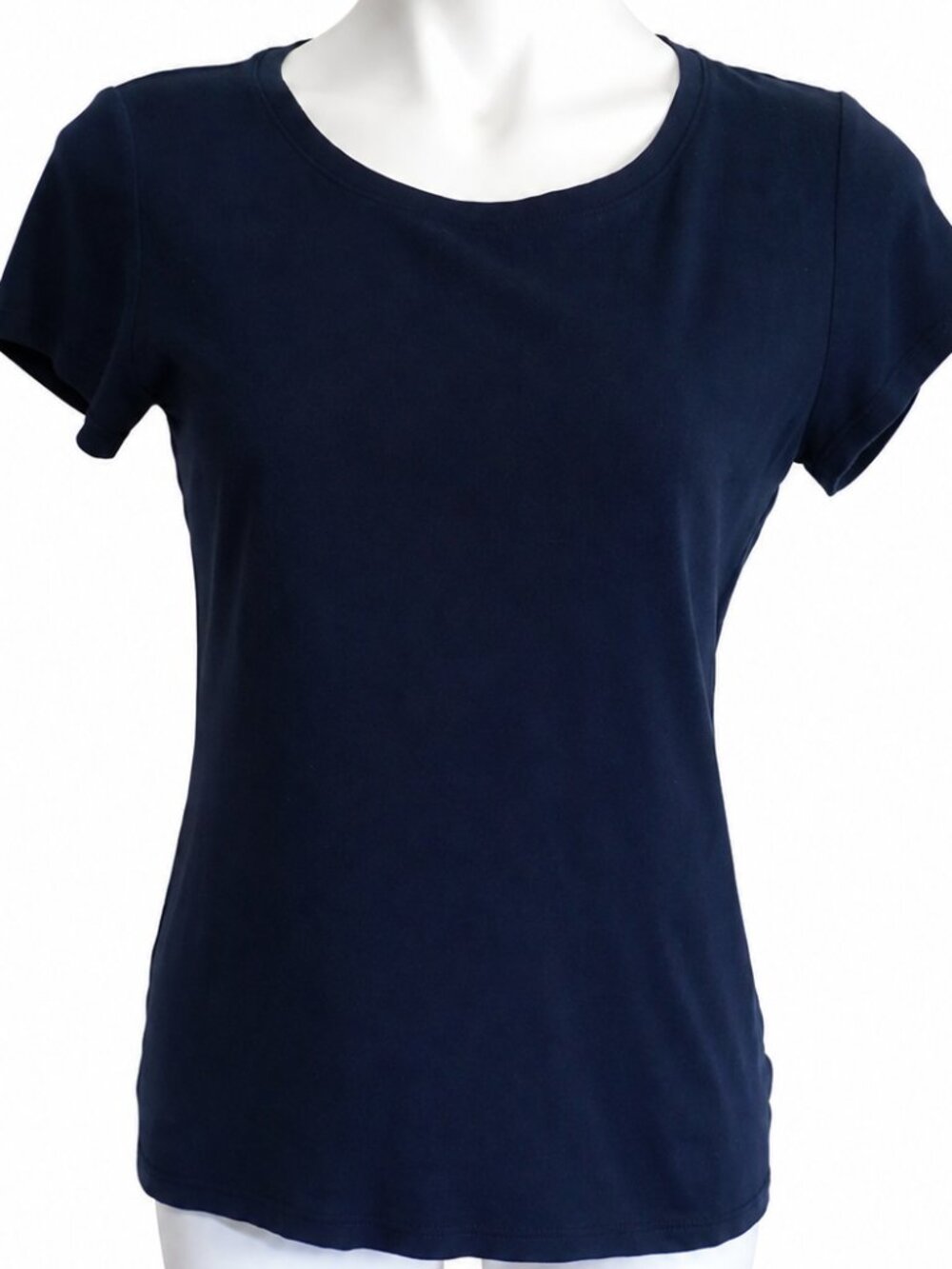 Small Women’s Navy Blue casual short sleeve shirt. Cozy Layering Top Comfy Yoga